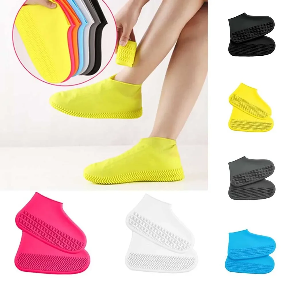 All-Weather Slip-Resistant Shoe Covers Silicone Overshoes for Rain Snow Elastic Waterproof Footwear Protection Bike Accessories bicycle shoe covers