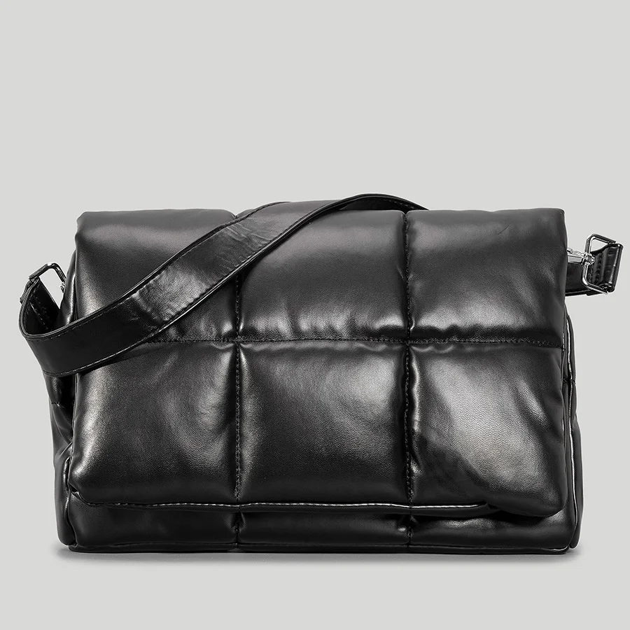 

Fashion Soft Puffy Pillow Shaped Women Shoulder Bags Designer Padded Quilted Crossbody Bag Luxury Pu Leather Big Flap Purse 2023