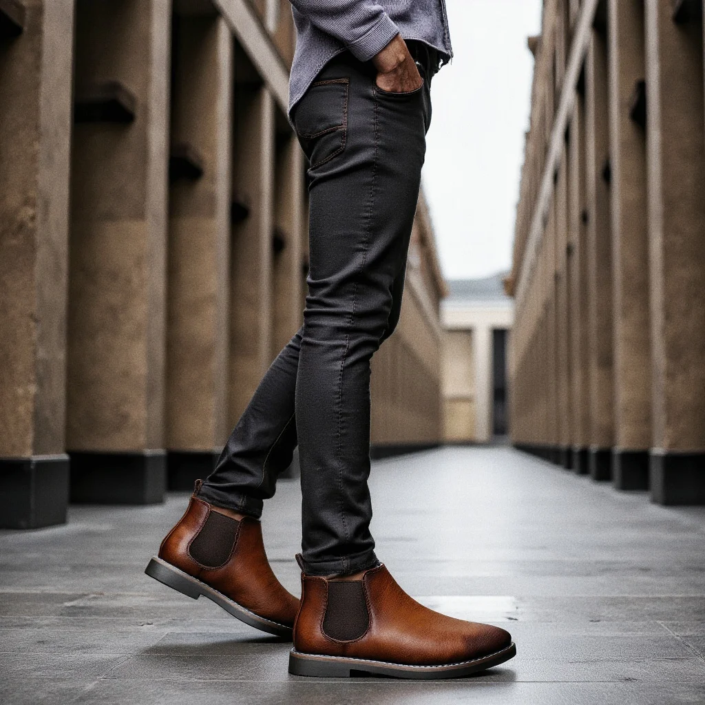 Men’s retro leather ankle boots in classic 2026 fashion style 05
