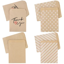 50/25Pcs Blank Thank You Paper Packaging Bags 18x13cm Polka Dot stripes Gift/Cookies/Candy Bag for Wedding Birthday Baby Shower