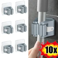 Mop Holder Self-adhesive Broom Stand Wall Mounted Mop Support Sweeping Brush Hook Storage Organizer Bathroom Kitchen Accessories 1