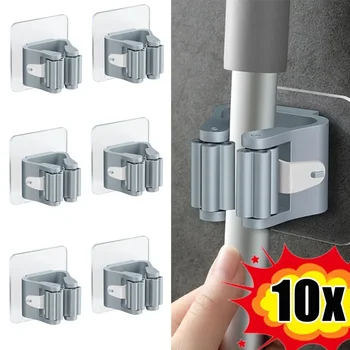 Supporto per scopa Supporto per scopa autoadesivo Supporto per scopa a parete Supporto per scopa Spazzola per spazzare Gancio Organizzatore di stoccaggio Accessori per la cucina del bagno 1