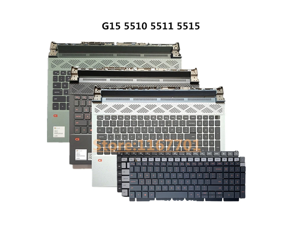 Dell Inspiron G15 5510 5511 5515, 미국 오리지널 노트북, 흑백, RGB 백라이트 키보드 커버, 케이스, 쉘, 화이트, 그린, 블랙, 신제품