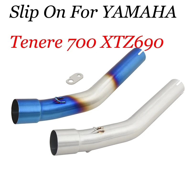 Slip On For YAMAHA Tenere700 2019-2023 XTZ690 T7 T700 51MM Motorcycle Exhaust System Espace Moto Middle Link Pipe