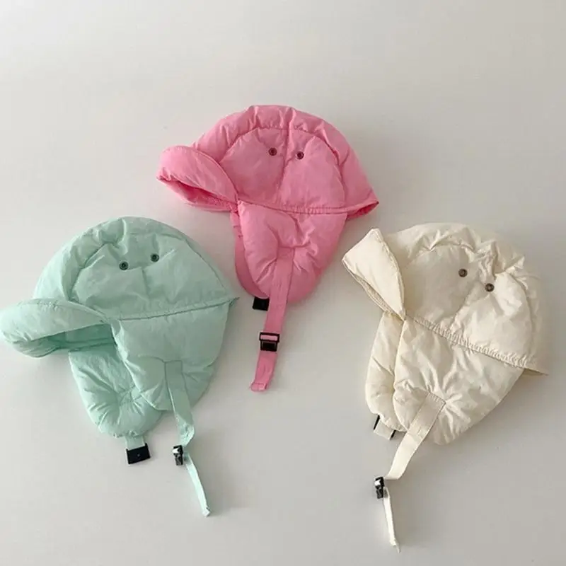 Children's Warm Earflap Hat Windproof Baby Headgear for Winter Outdoor Activity