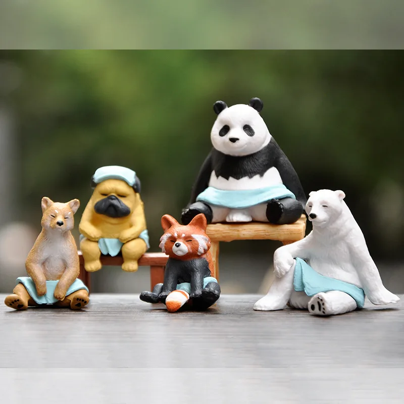 

Kawaii Accessories Sauna Animals Red Panda Giant Panda Shiba Inu, Polar Bear, Pug, Gift Decorations for Children and Classmates