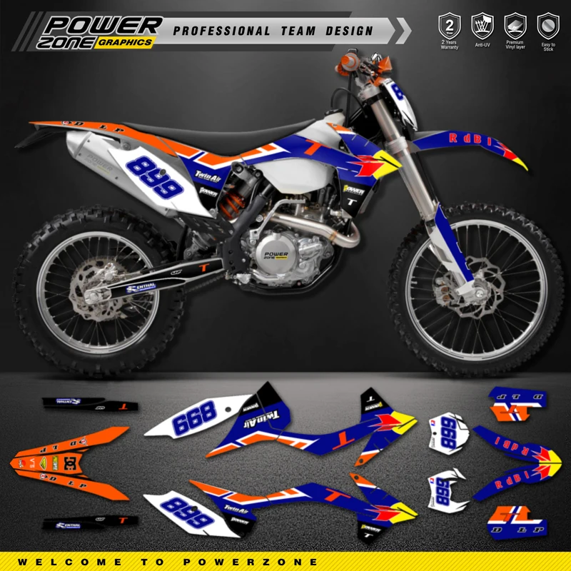 

PowerZone For KTM EXC EXC-F 11-12 SXF 12-13EXC 150 200 250 300 350 450 500 For 3M Graphics DECALS Stickers SIXDAYS For SX SXF 15