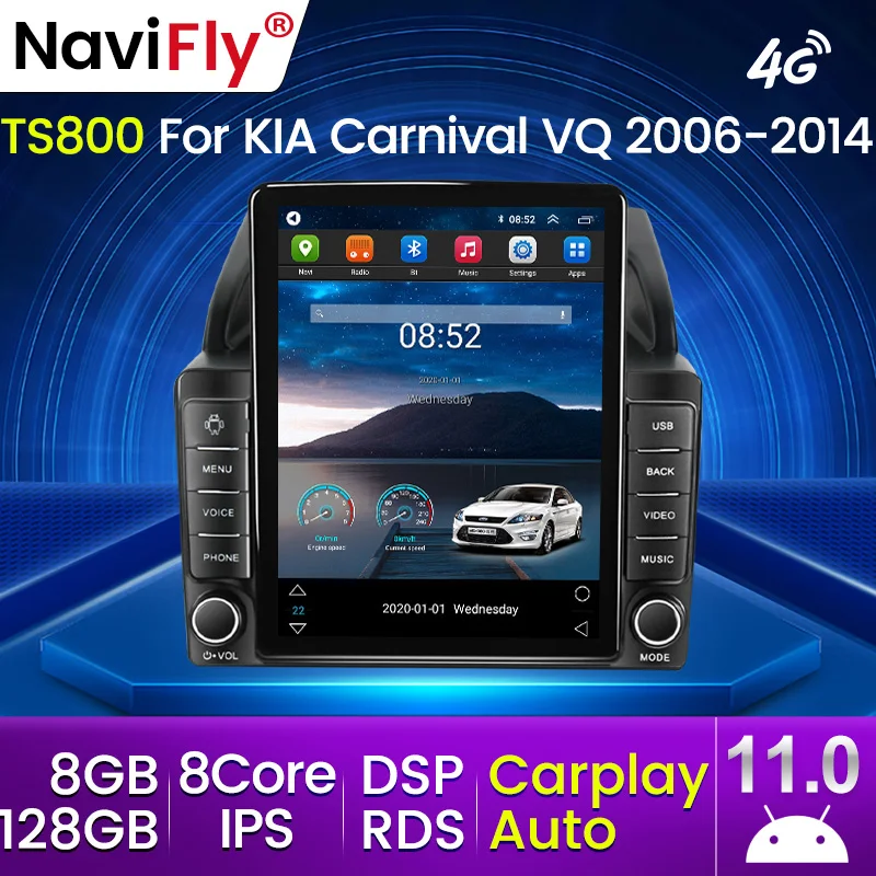 Kia Carnival VQ 2006 2014 용 자동차 라디오 Android 11 Carplay 자동 자동 라디오 멀티미디어 비디오 플레이어 내비게이션 GPS 스테레오
