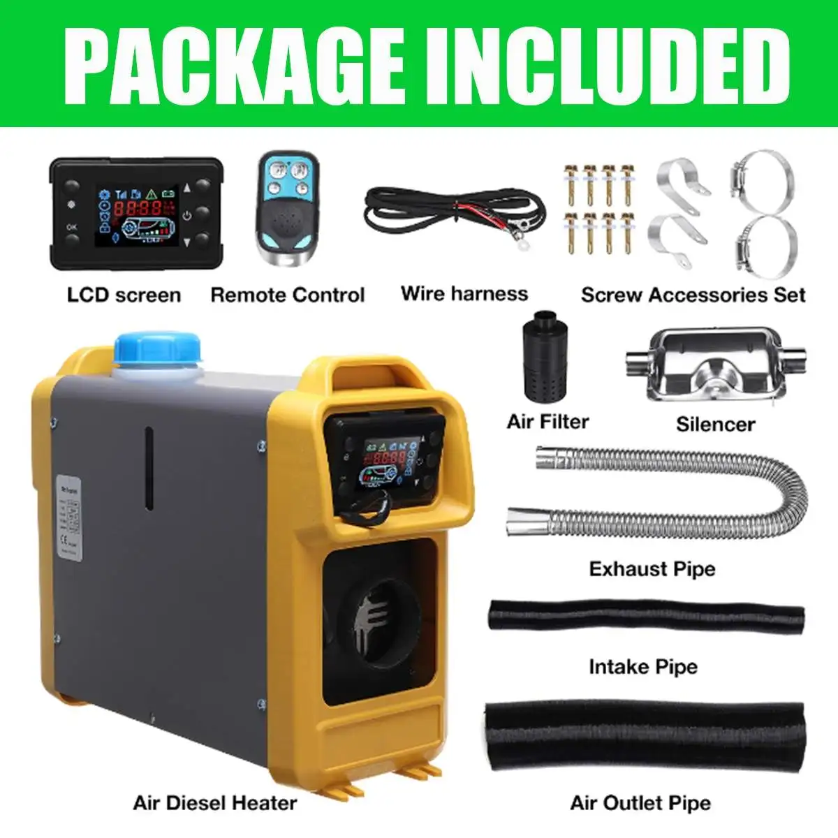 8KW/ 12V Auto Heizung Alle In Einem Luft Diesels Parkplatz Heizung 8000W  Auto Heizung Für Home Auto RV Boote LCD Schalter + Fernbedienung +  Kraftstoff Tank - AliExpress