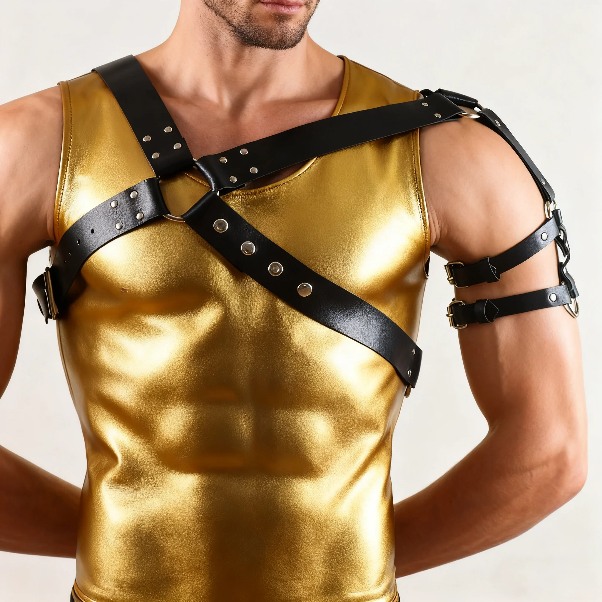 Männer Sexy Punk Gürtel Harness Verstellbarer Gürtel Körper Goth Harness Strap Cosplay Kleidung für Erwachsene Party Clubwear Gürtel