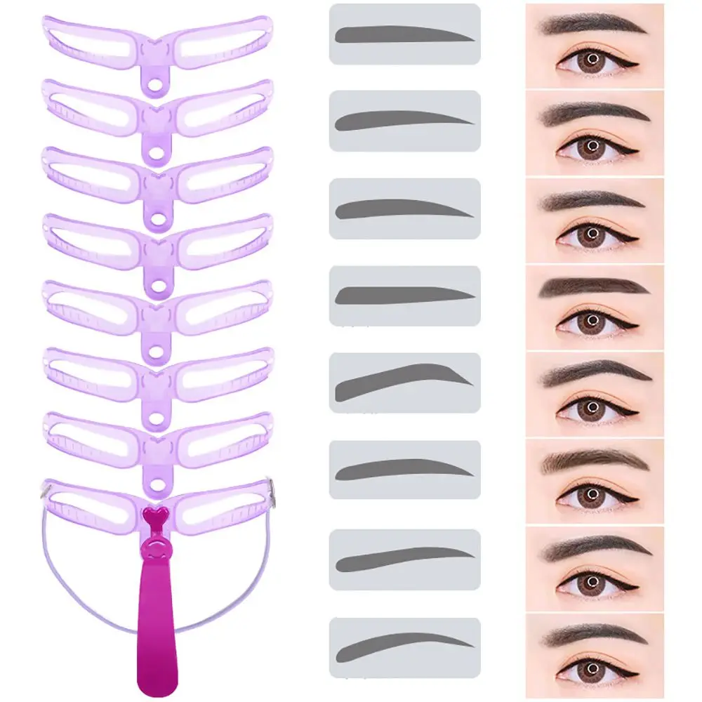 Eyebrow stencil tool 8pcs/lot Eyebrow Stencils Reusable Eyebrow Shaper Brow Stamp Template Eyebrows Shape Set Molds Eye Brow Makeup Tools Accessories