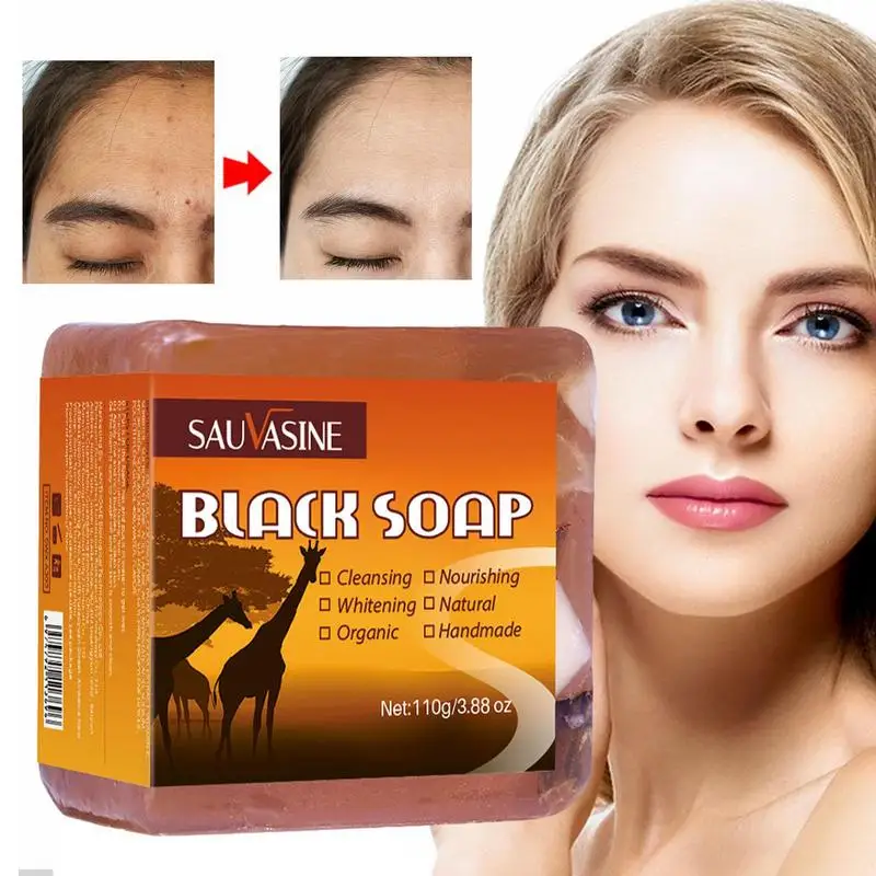 

Handmade African Black Soap Body Wash Effective Black Soap Bar For Face Body Dry Skin Itchy Skin Melanin Cleans Nourishes Skin