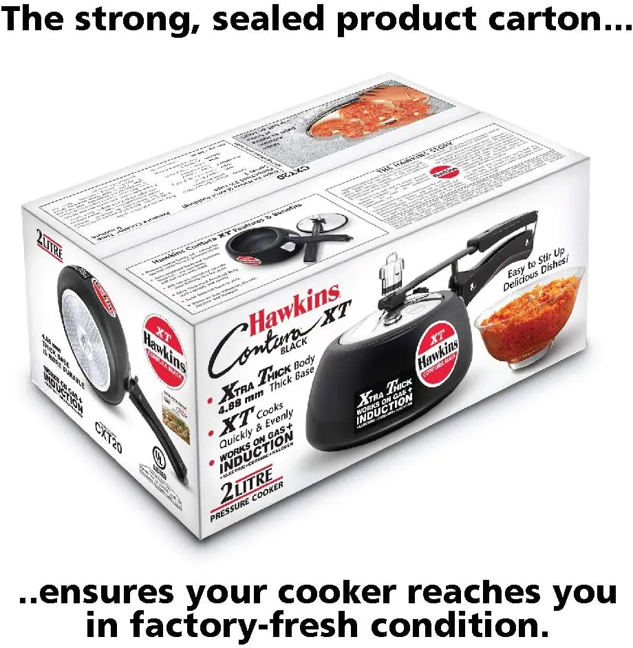 Contura CXT20 Extra Thick Hard Anodised Pressure Cooker for Gas,Induction and Electric Stoves, 2 litres, Black 4