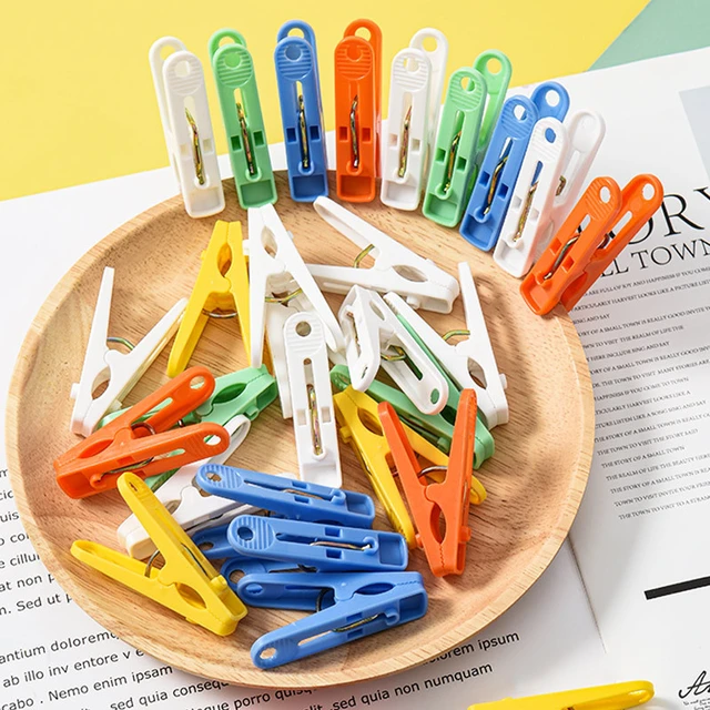 20PCS Clothespins Plastic Colorful Small Clips Sewing Clips Clothes Pins  Clothesline Clamps Craft Photo Paper Picture