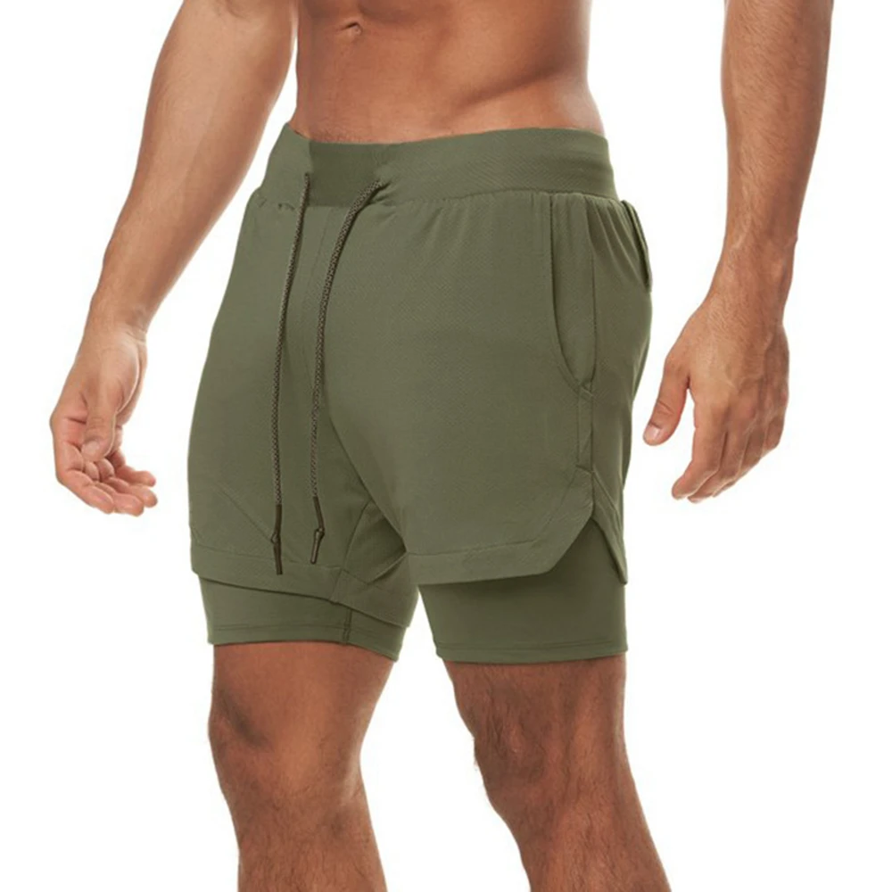 Extra 5XL Plus Size Mens 2 IN 1 Workout Fitness Shorts Double Deck Breathable Jogger Gym Bodybuilding Quick Dry Running Shorts 6