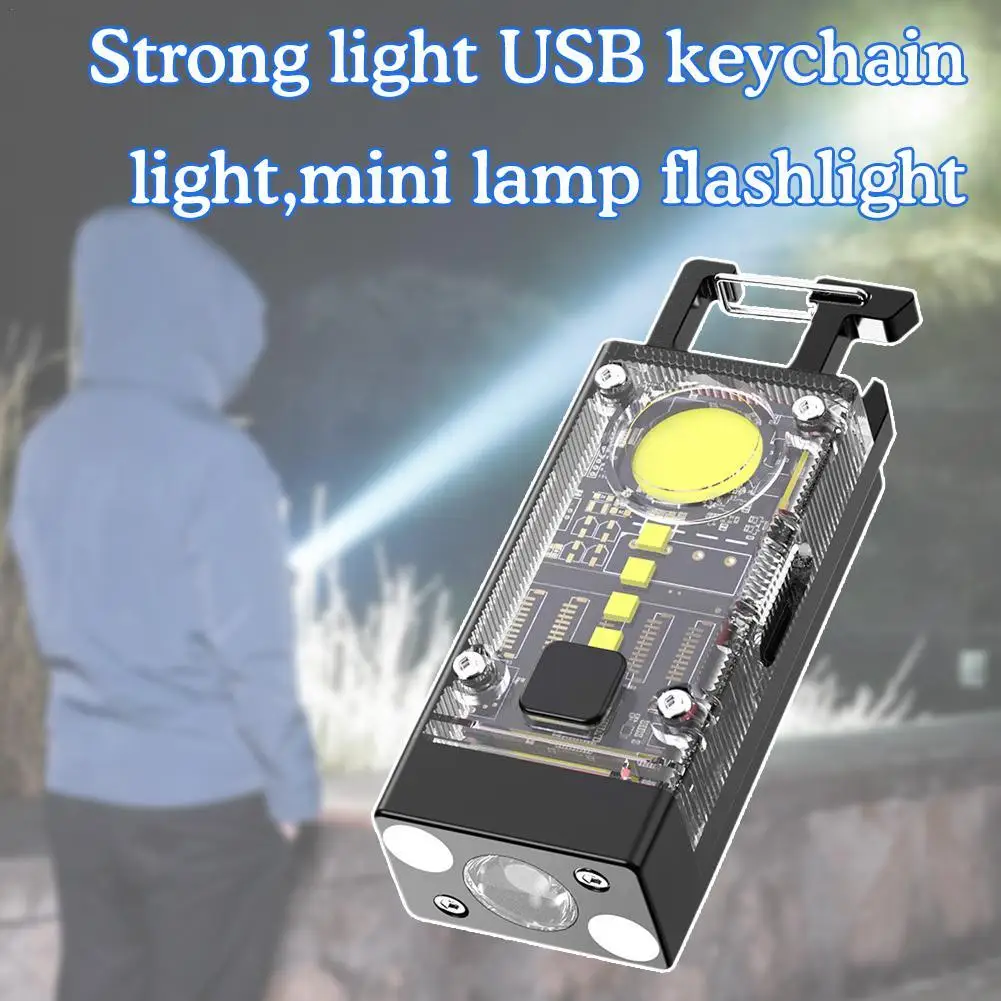 

Keychain Flashlights Mini Led Light Selfdefense Whistle Multifunctional Portable Rechargeable 5W Outdoor Mini Lamp Flashlight