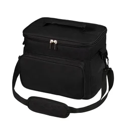 Portable Insulated Lunch Bag with Storage and Ice Pack - Ideal (10L - Black)