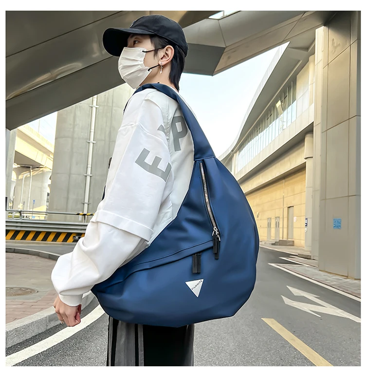 Vc Trend Street Men's Barrel-shaped Shoulder Bag Fashion Design Youth Sling  Bag Small Lightweight Nylon Crossbody Bags For Men - Shoulder Bags -  AliExpress