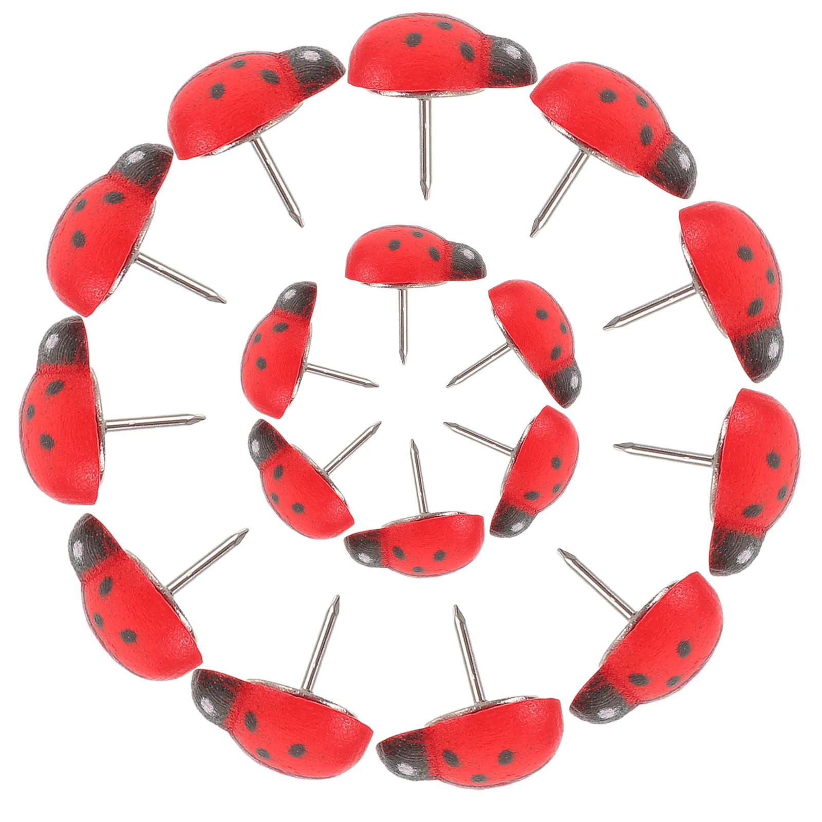 50Pcs 동물 모양의 엄지 손톱 못 무당벌레 디자인 섬세하고 컴팩트한 푸시 핀 다기능 사무실 책상 액세서리 홈 용품