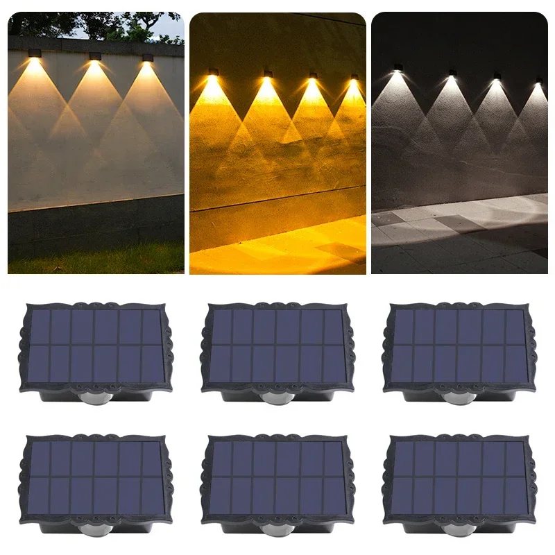 

Solar Garden Lighting Outdoor Waterproof LED Solar Powered Lamps Super Bright Villa Balcony Courtyard Stairs Fence Wall Lights