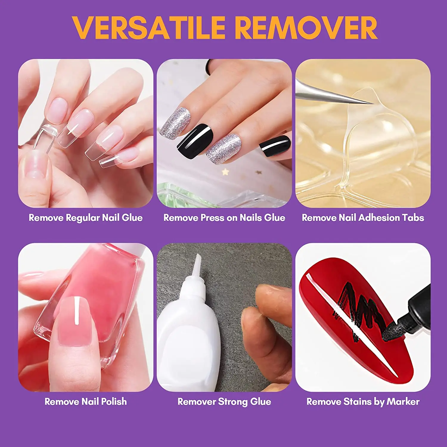 Nail Glue Remover Glue Off for False Nails , Makartt Press ON Nails Glue Remover Fake Nail Adhesives Remover Nail Glue Debonder 4