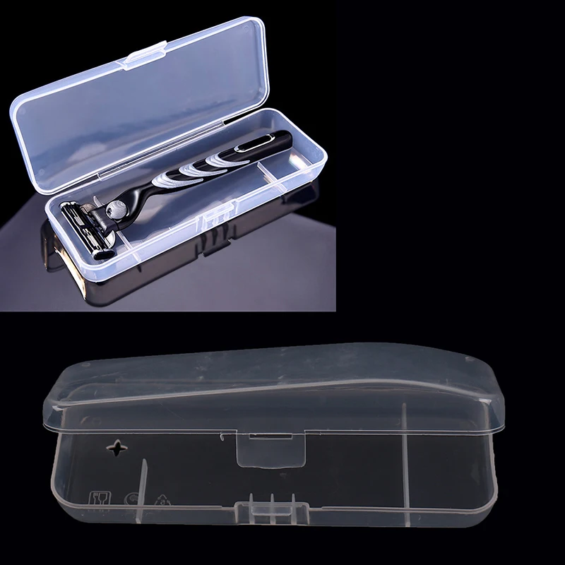 Razor Storage Box Men Universal Shaver Storage Box Handle Full Transparent Plastic Case Razor Boxs Eco-Friendly PP Shaving