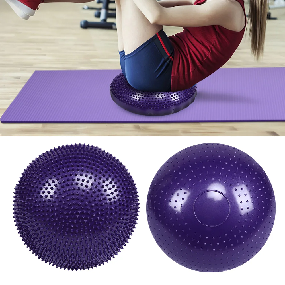 ZK20 Purple Soft Yoga Balance Board Disc Gym Stability Air Cushion Massage Pad without Inflator Pump