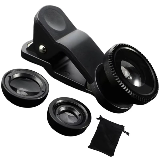 Universal Fish Eye Lens Wide Angle Macro Smartphone Fisheye Len Zoom Camera Lens Kits With Phone Clips For iPhone Samsung Xiaomi 1
