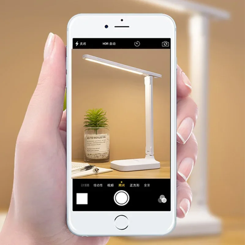 Folding Table Lamp USB Touch Dimmable Night Light Student Dormitory Reading Eye Protection Bedroom LED USB Charge Desk Lamp 2
