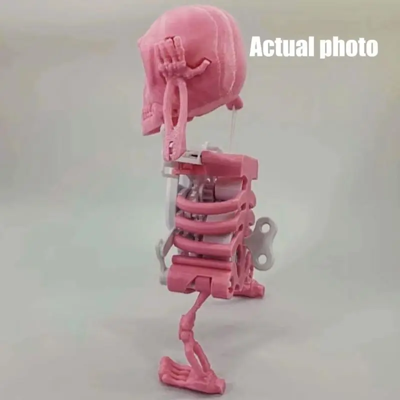 J6BE Dancing Skeleton Wind Up Toy 3D Swinging for Desk Decor and Stress Relief Shelf Desk Decoration