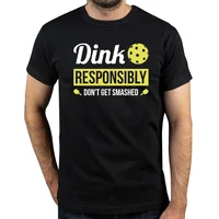 Vintage Dink Responsibly Funny Pickleball T-Shirts for Men Round Neck Cotton T Shirts Short Sleeve Tees Gift Idea Clothing 1