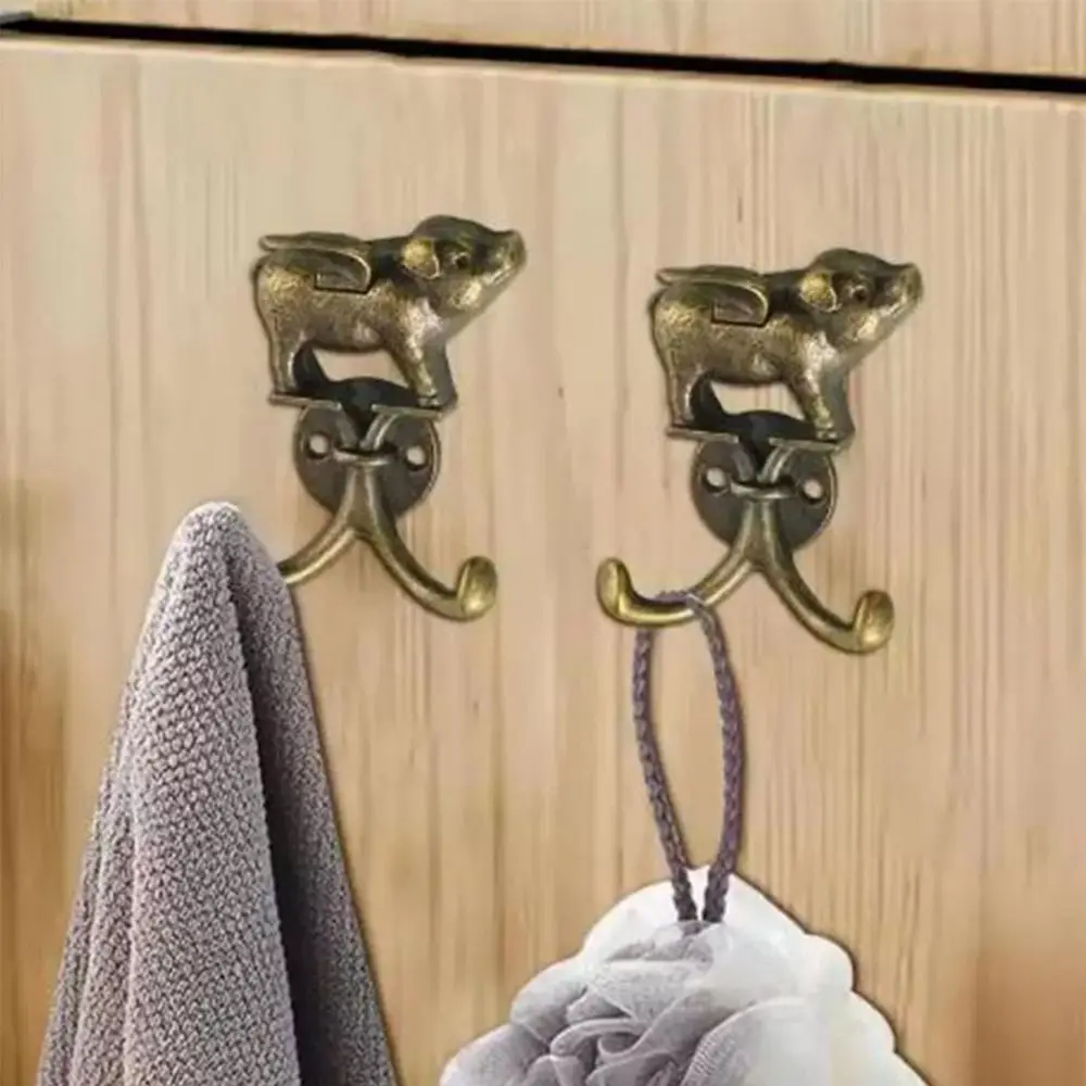 New Heavy Duty Flying Pig Wall Hook Vintage Decorative with Screws Coat Hooks Towel Hooks for Kitchen Bathroom Bedroom