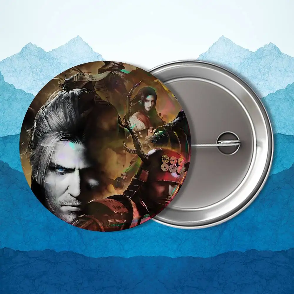 게임 Mumyo Nioh 배지 배낭 의류 장식 Tinplate Round Brooch 친구를 위한 재미있는 맞춤 선물