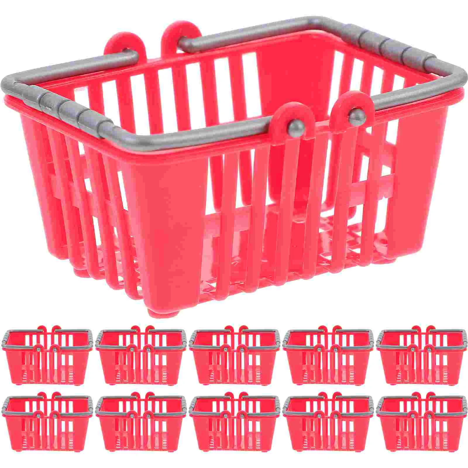 

20 Pcs Mini Shopping Basket Kids' Toys Girls Age 4-5 Miniature for Children Plastic Playset