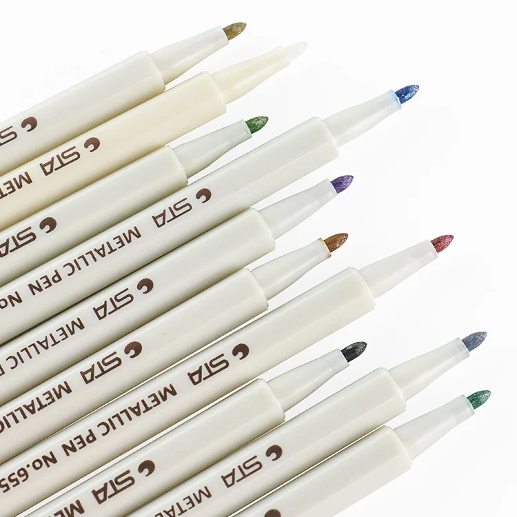 20 colors Metallic micron pen Detailed marking Metal marker for album black  paper drawing School Art supplies white paint pen - AliExpress