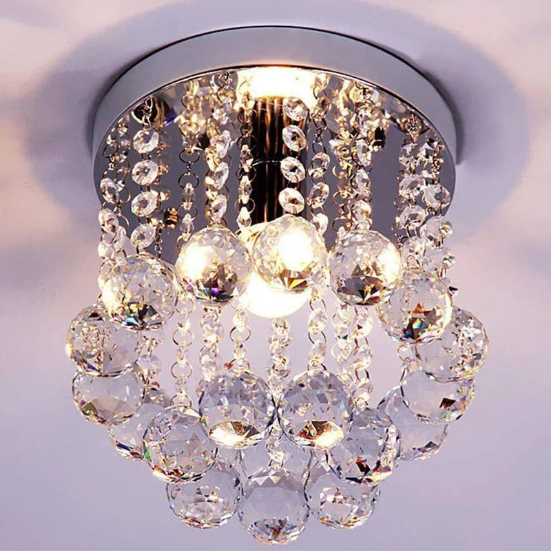 Crystal Ceiling Lamp Post-modern Luxury Minimalist Corridor Bar Balcony Bedroom Mini Atmosphere Lamp