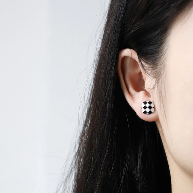 

Classic Black And White Minimalist Women's Earrings