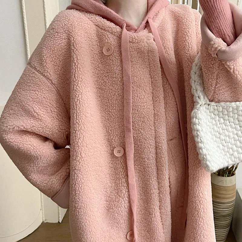 Maternity Coat Thicken Fleece Parka Puffer Jacket Long Winter Hooded Jacket Warm Coat Fashion Pregnant Women Clothing