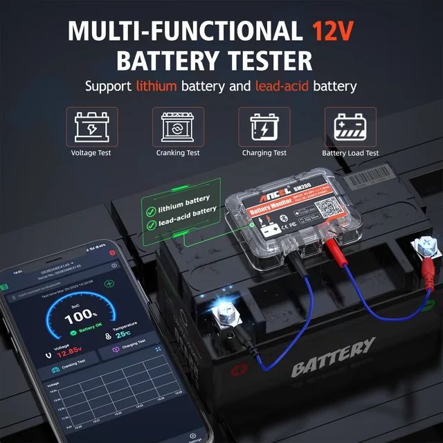 12V Wireless Bluetooth Battery Tester 2