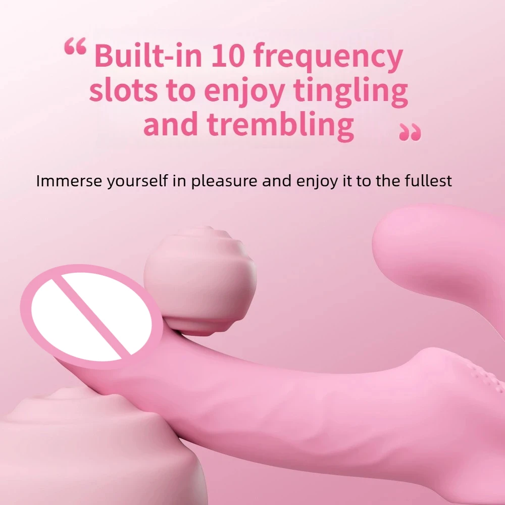 Strapless strap-on dildo vibrator met afstandsbediening dames_voghion.com