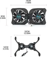 Foldable Cooling Pad Laptop Cooler with Double Fans Laptop Stand USB Powered for 7-15 inch Notebook PC LCD Display Cooler Holder - Image 5