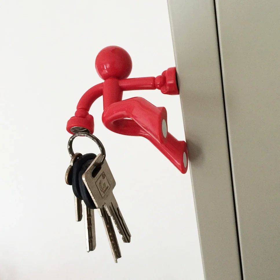 Cartoon Keychain Climber Climb Wall Magnetic Key Adsorption Magnet Keys Holder Door Hanging Keyring Fridge Sticker In Home Decor