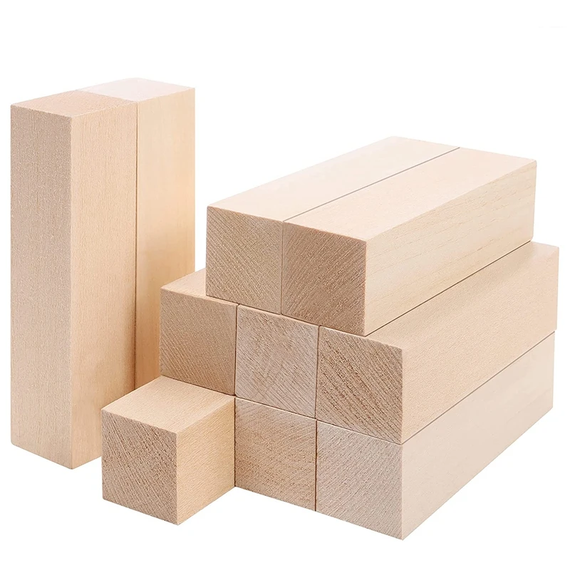 Large Carving Wood Blocks (10 Pack) 4 X 1 X 1 Inches Unfinished Basswood Project Craft Kit DIY Hobby Set For Beginners cnc router machine