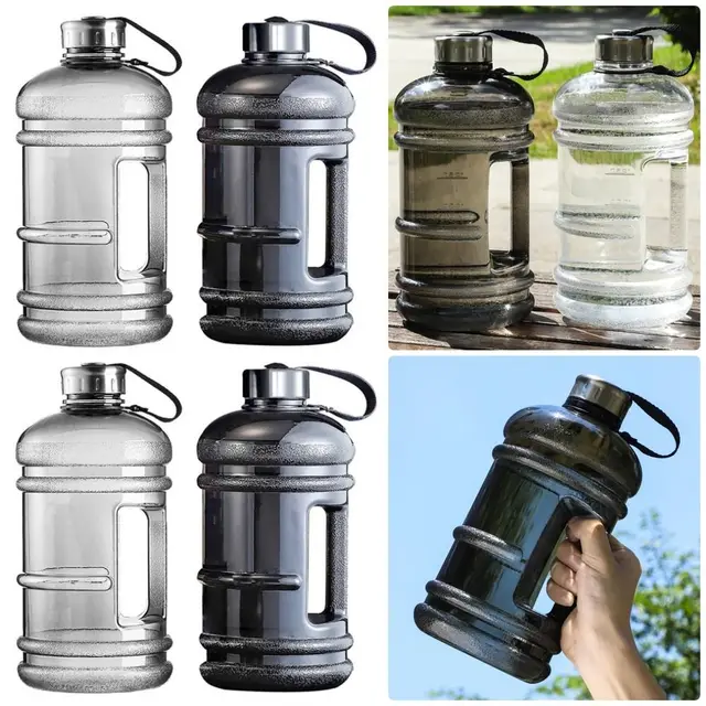 1Pcs Gallon Bottle Water Bottle PETG 2L Large Capacity Sports Drink Bottle Training Sports Workout Outdoor Gym With Handle