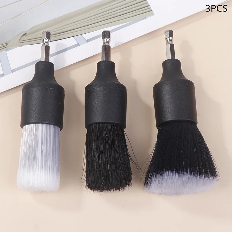 3PC Super Soft Boar Bristle Car Detailing Brush Set for Auto Interior & Dash Dusting car cleaning accessories car detailing brush set
