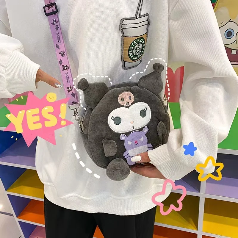 2023 New Sanrio Plush Backpack Cute My Melody Shoulder Bags Kawaii Cinnamoroll Handbag 18cm Kulomi Mini Bag Gifts for Kids Girls bag straps for handbag luxury lanyard adjustable shoulder strap homemade extension bags for women 2023 new rope landyard