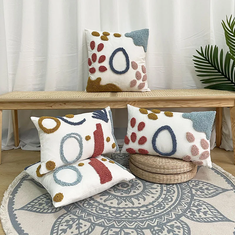 

New Colour Loop Tufting Cushion Cover Decorative 45X45/30X50CM Home Living Room Cute Pillowcase for Sofa