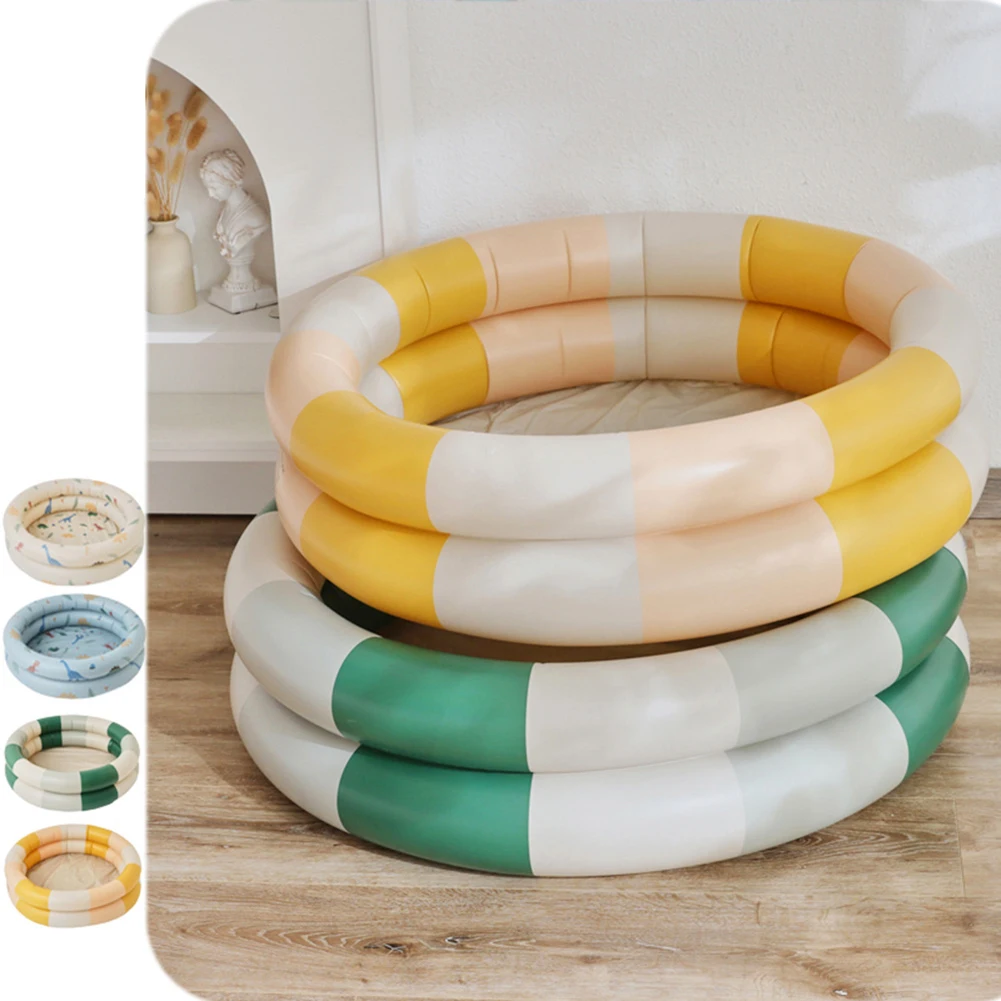 Vintage Striped Inflatable Pool PVC Thickened Baby Swimming Pool Portable Puncture-Resistant for Household Garden Outdoor Beach