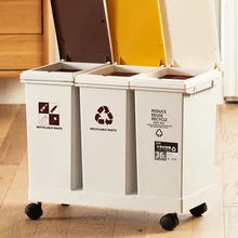 

Trash Can Kitchen Storage Organization Bucket Recycling Garbage Classification Cube Dustbin Bathroom Office Wet Dry Separation