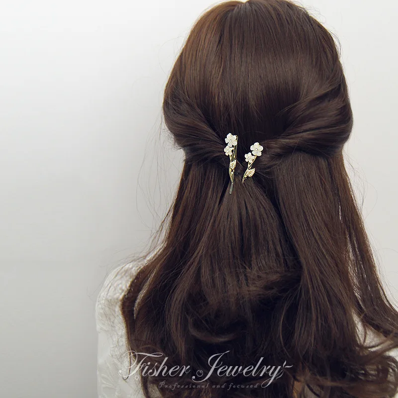 Exquisite elegante Perle Strass Haarnadeln Geschenke Frauen Mädchen Haarspangen Pins Haarspangen Zubehör Hairgrip Kopfschmuck Kopfbedeckung – Detail 12